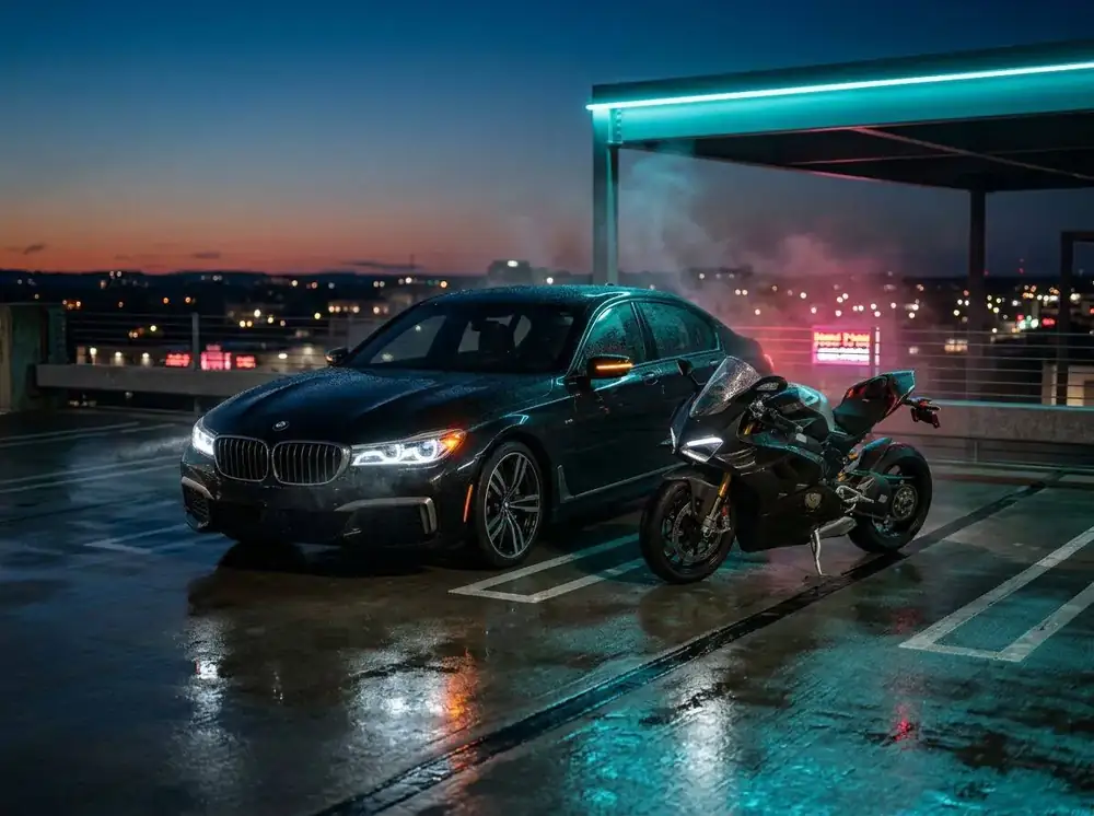 Carro e moto protegidos